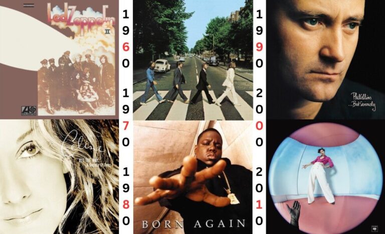Billboard 200 first and last No.1 Album of each decade in the US